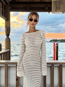 Mesh Backless Beach Maxi Dress Swimsuit Cover Up