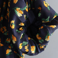 Floral Printed V-Neck Chiffon Dress