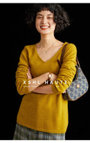 V-Neck 100% Cashmere Basic Jumper