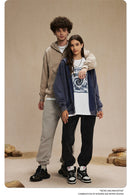 Distressed Washed Batik Retro Zipper Hoodies