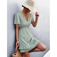 V-Neck Floral Mini Dress