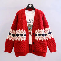 Vintage Plaid Single Breasted Cardigan