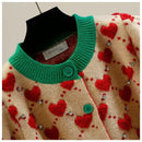 Ugly Sweater Heart Detail Knitted Short Cardigan
