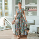 V-Neck Bohemia A-line Maxi Dress