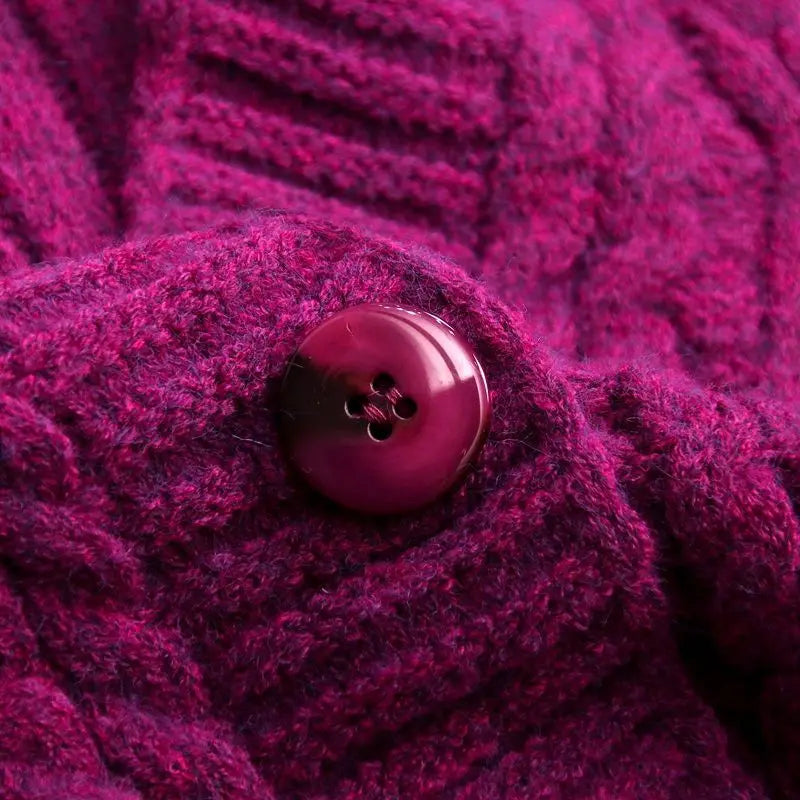 Twist Short V-Neck Single-breasted Knitted Cardigan