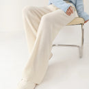 100% Merino Wool Knitted Wide Leg Trousers