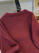 Round-Neck Oversized Knitted Pullover