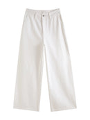 High Waist Cropped Denim Straight Pant