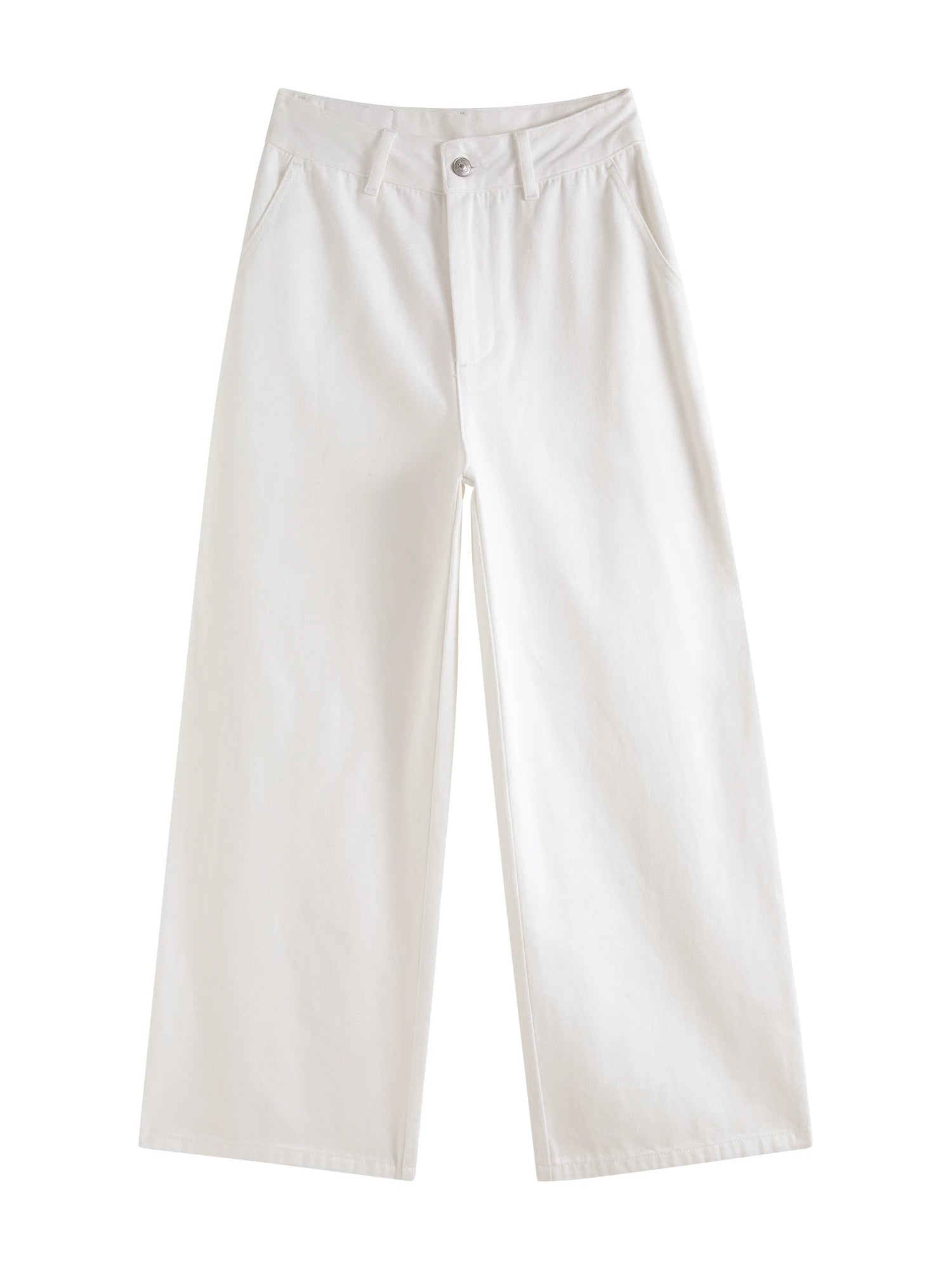 High Waist Cropped Denim Straight Pant