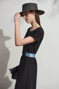 Solid Round Neck Sleeveless Dresses