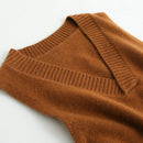 V-Neck 100% Cashmere Knit Waistcoat