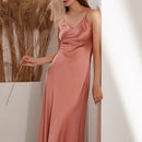 100% Real Silk V-neck Sling Dress