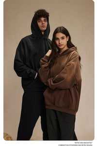 Retro Gradient  Distressed Holes Washed Hoodies