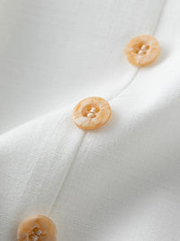 Solid Pleated Polo Neck Puff Sleeve Dress