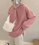 Solid 100% Cashmere Knitted Hoodie