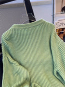 Round-Neck Oversized Knitted Pullover