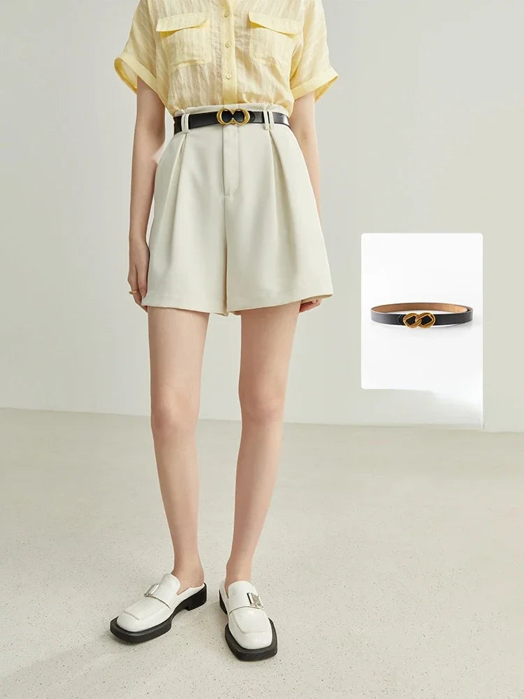 Solid Color High Waist Shorts