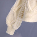 Twist Short V-Neck Single-breasted Knitted Cardigan