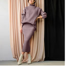 Turtle Neck Sweater and Midi Skirt Suits
