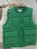 Casual Round-Neck Vest Down Jacket