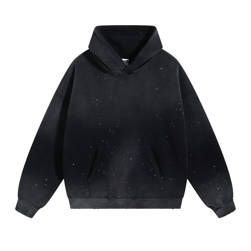 Oversized Warm Paint Distressed  Hoodies