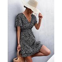 V-Neck Floral Mini Dress