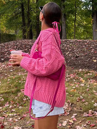 Crew Neck Vintage Pink Pullover