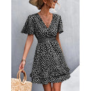 V-Neck Floral Mini Dress