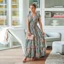 V-Neck Bohemia A-line Maxi Dress