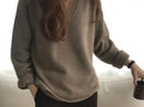 Gentle Herd Slouchy V-neck Wool Sweater