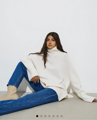 Turtle Neck Basic Knitted Split Pullover