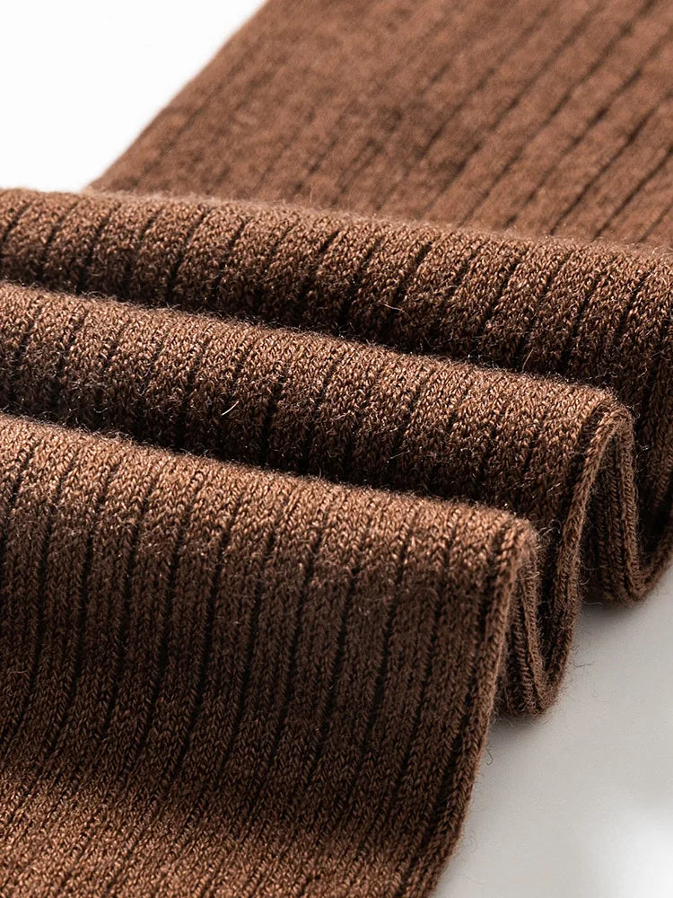 Wool Blended Knee Length Ribbed Long Socks