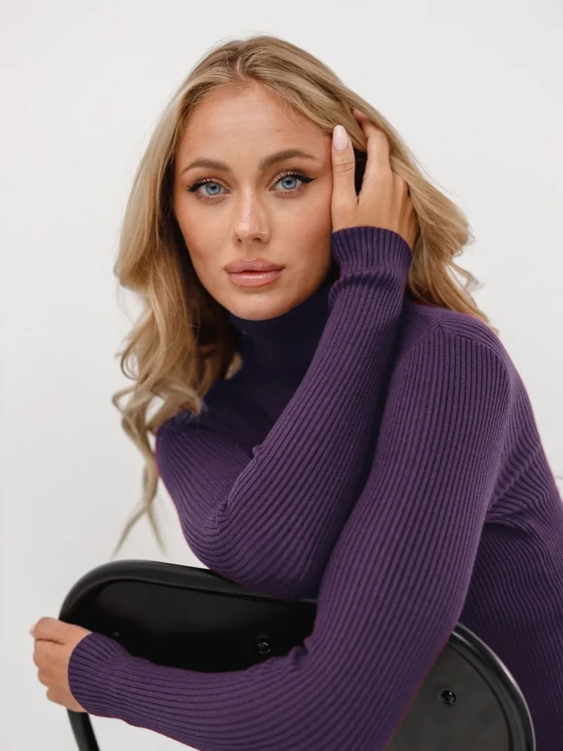 Knitted Basic Turtleneck Sweaters