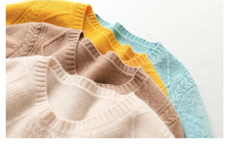 Round-Neck 100% Merino Wool Sweater