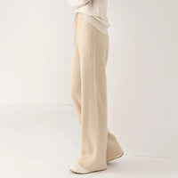 100% Merino Wool Knitted Wide Leg Trousers