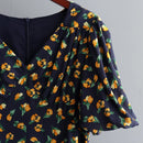 Floral Printed V-Neck Chiffon Dress