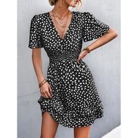 V-Neck Floral Mini Dress