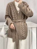 Gentle Short Cable Wool Cardigan