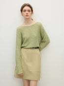 Linen Natural Loose Knitted Tops