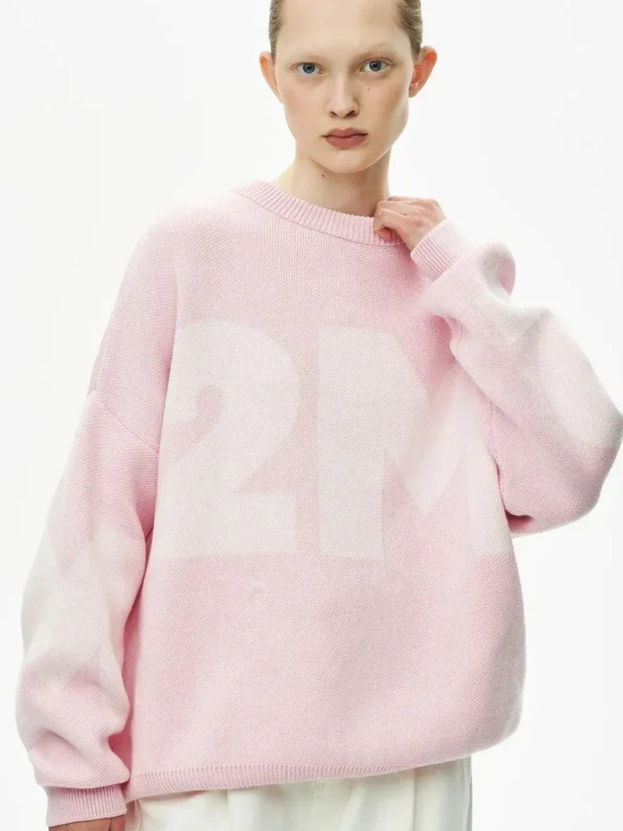 Oversized O-neck Knitted Pullover