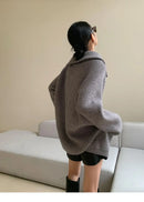 Oversize Asymmetrical Zip Knitted Sweater