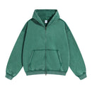 Distressed Washed Batik Retro Zipper Hoodies