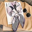 Animal Printed Silk Satin Square Scarf
