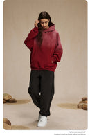 Retro Gradient  Distressed Holes Washed Hoodies