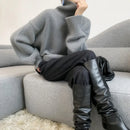 Loose High Neck Wool Pullover Sweater
