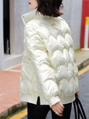 Stand Collar Quilted-Shell Parka