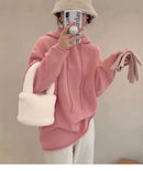 Solid 100% Cashmere Knitted Hoodie