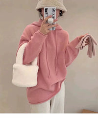 Solid 100% Cashmere Knitted Hoodie
