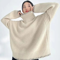 Oversized 100% Wool Turtleneck Sweater