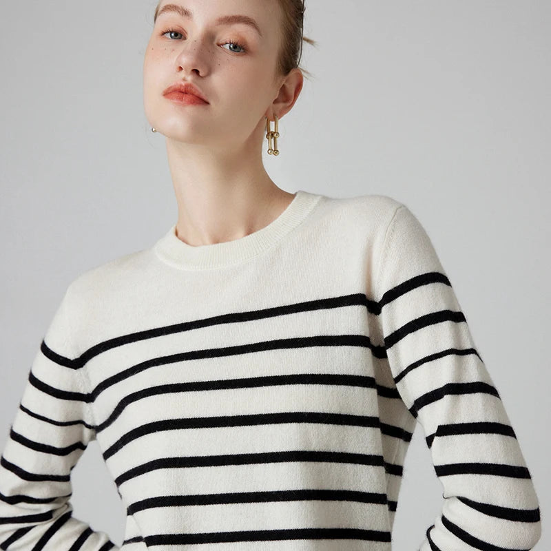 Striped Wool Pullover Sweater